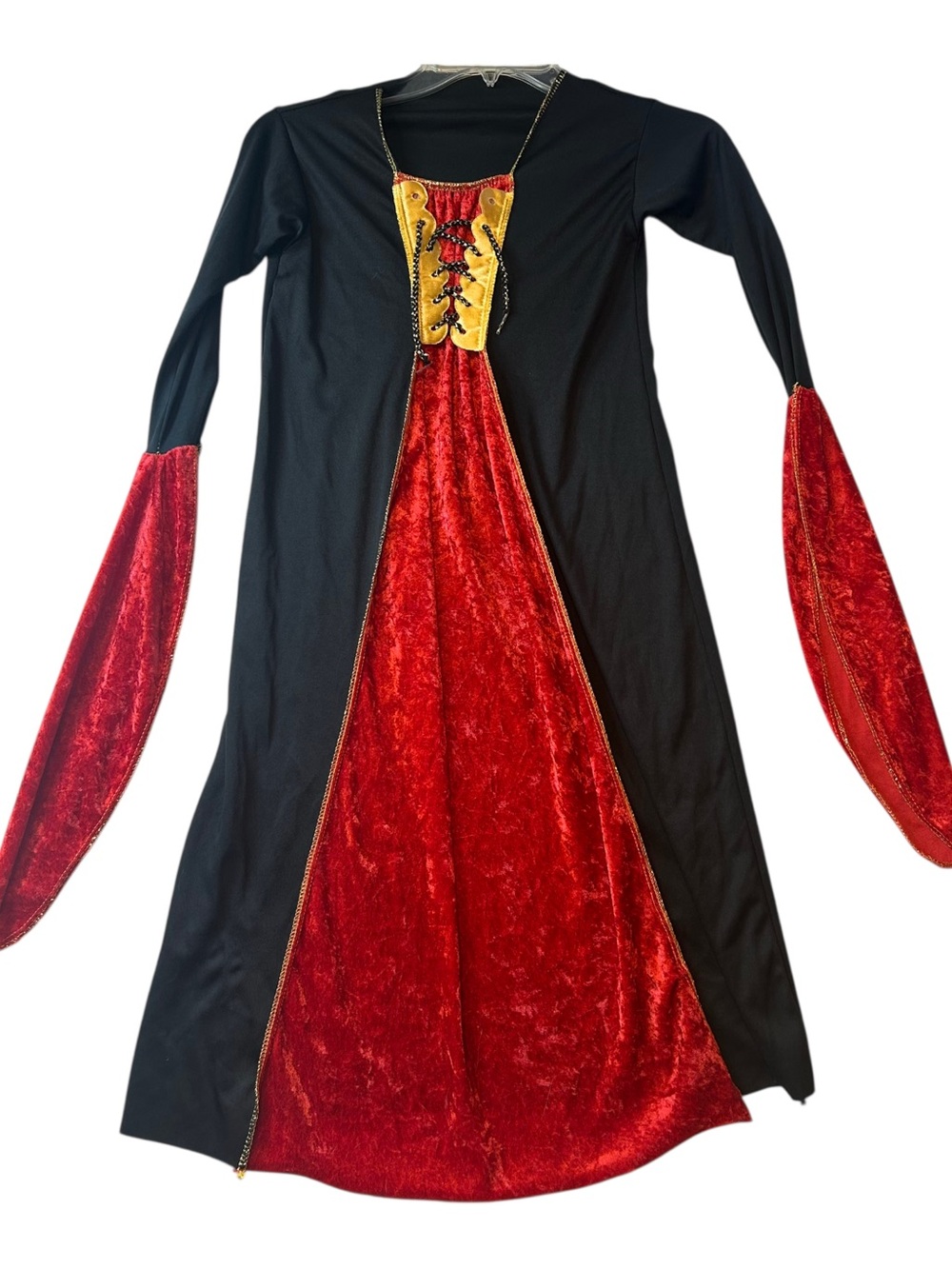 Rubie's Red, Black and Gold Medieval Princess Victorian Halloween Costume Dress